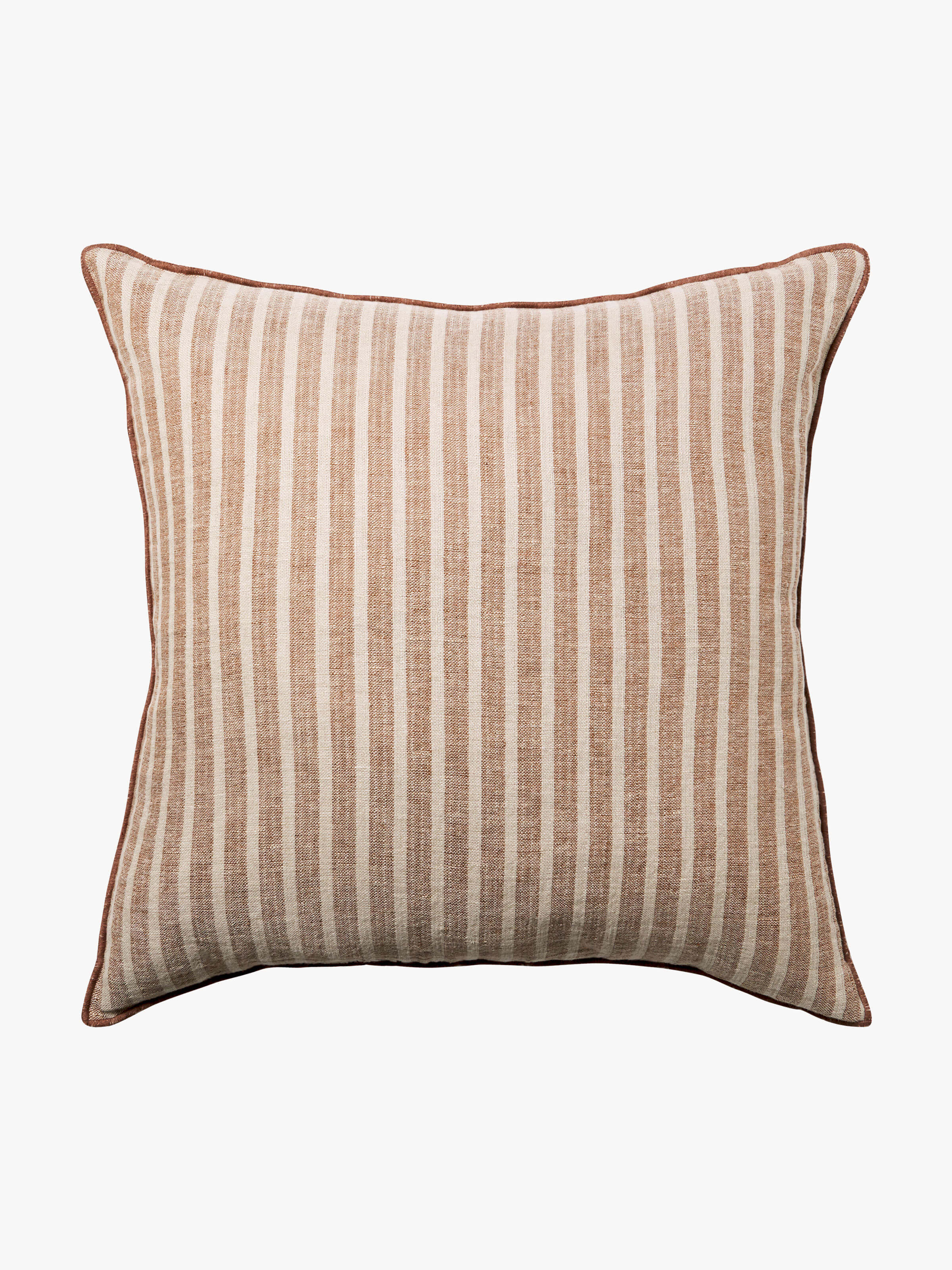 Ava Toffee Stripe Pure Linen Cushion