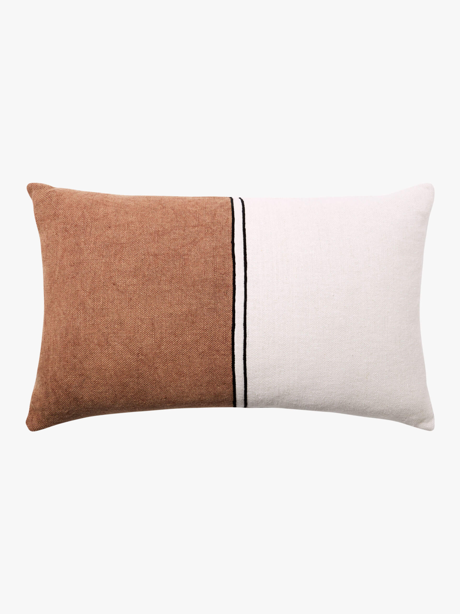 Duet Baked Clay Linen & Cotton Rectangle Cushion