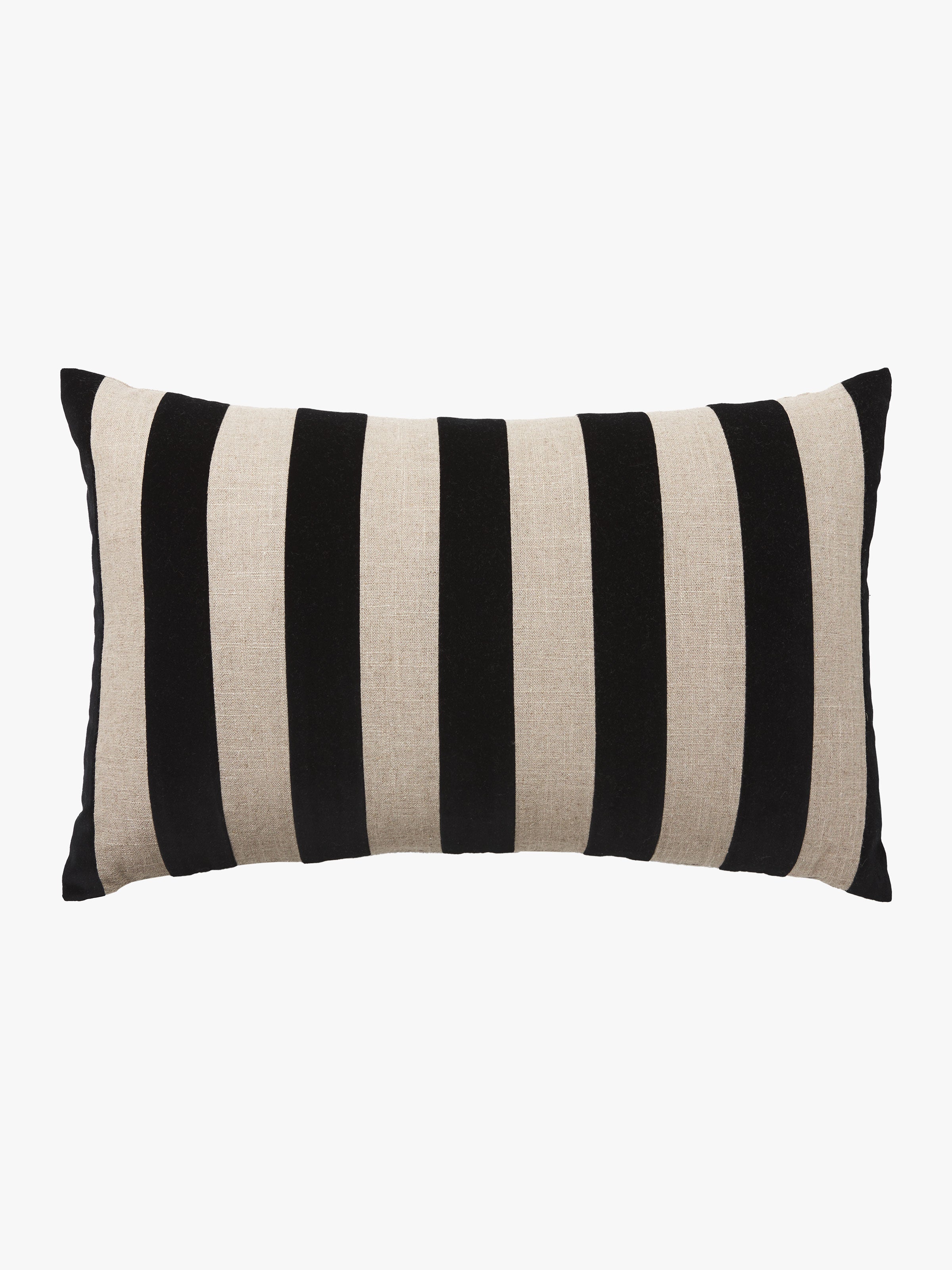 Etro Black Stripe Velvet Cushion