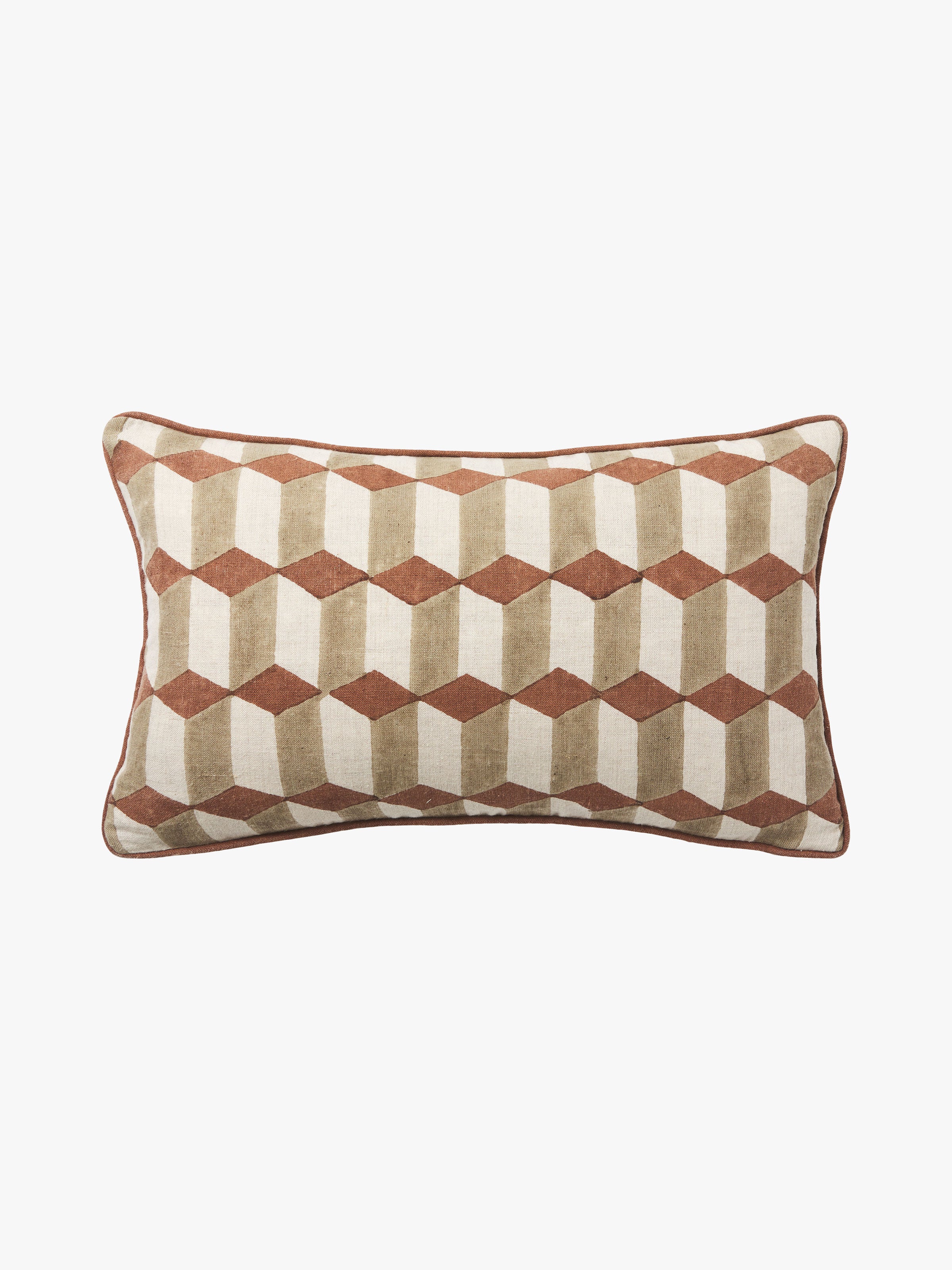 Genoa Baked Clay Reversible Linen Cushion