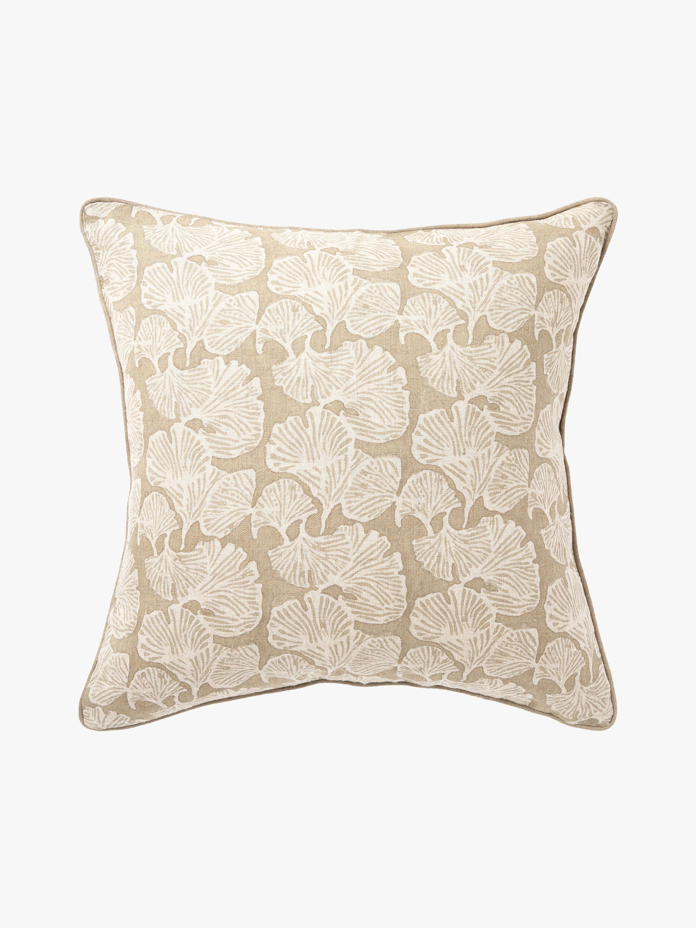 Ginkgo Mocha Linen Cushion