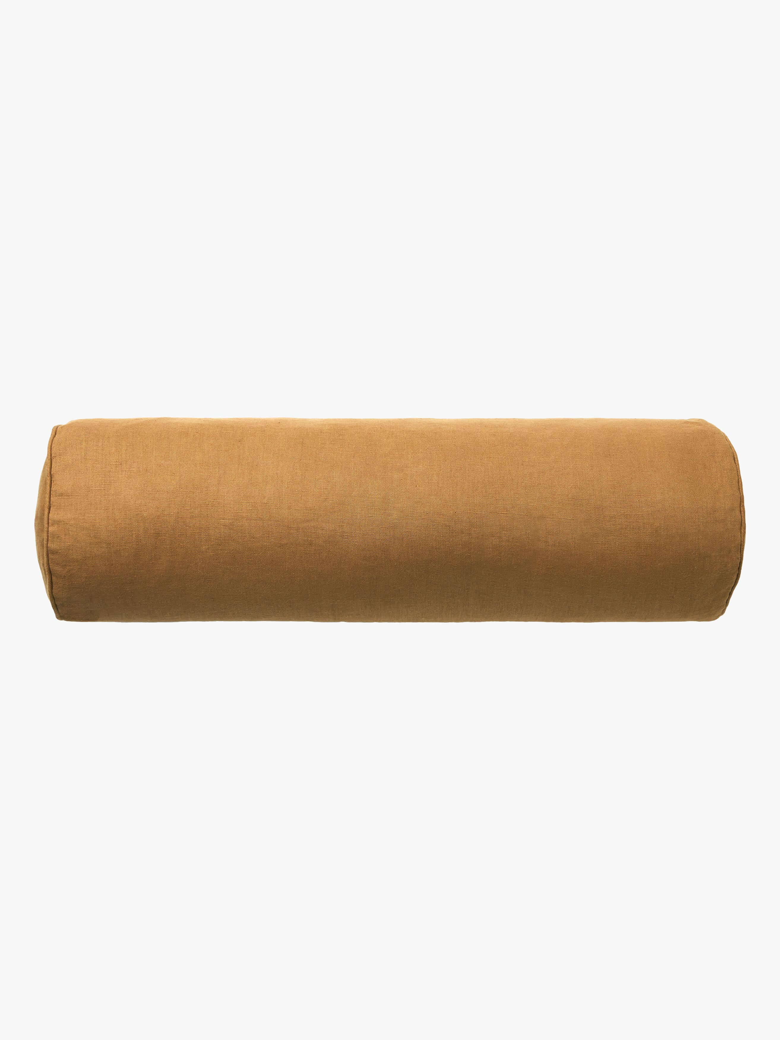Mae Toffee Pure Linen Bolster Cushion