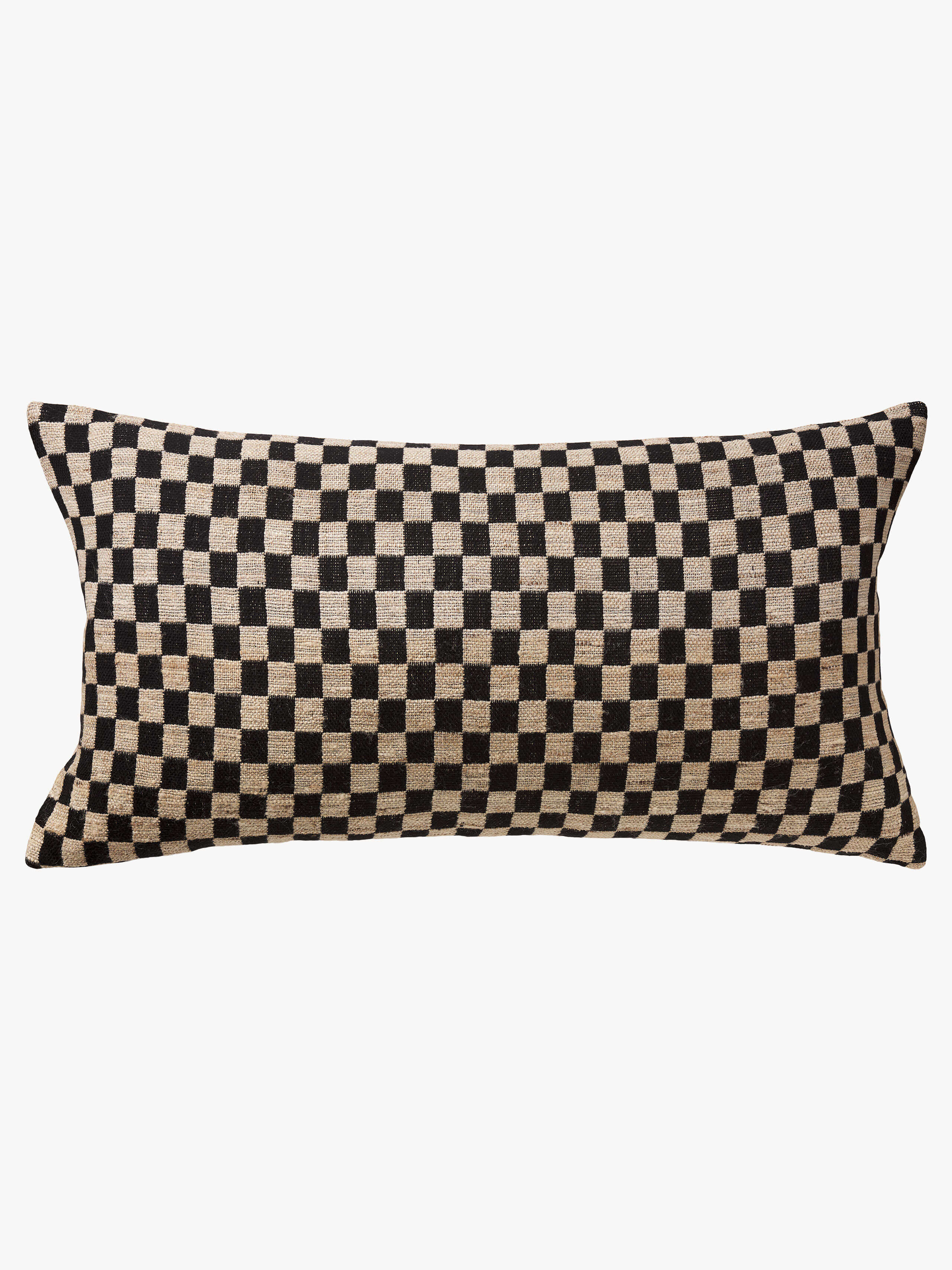 Matteo Black Wool & Silk Lumbar Cushion