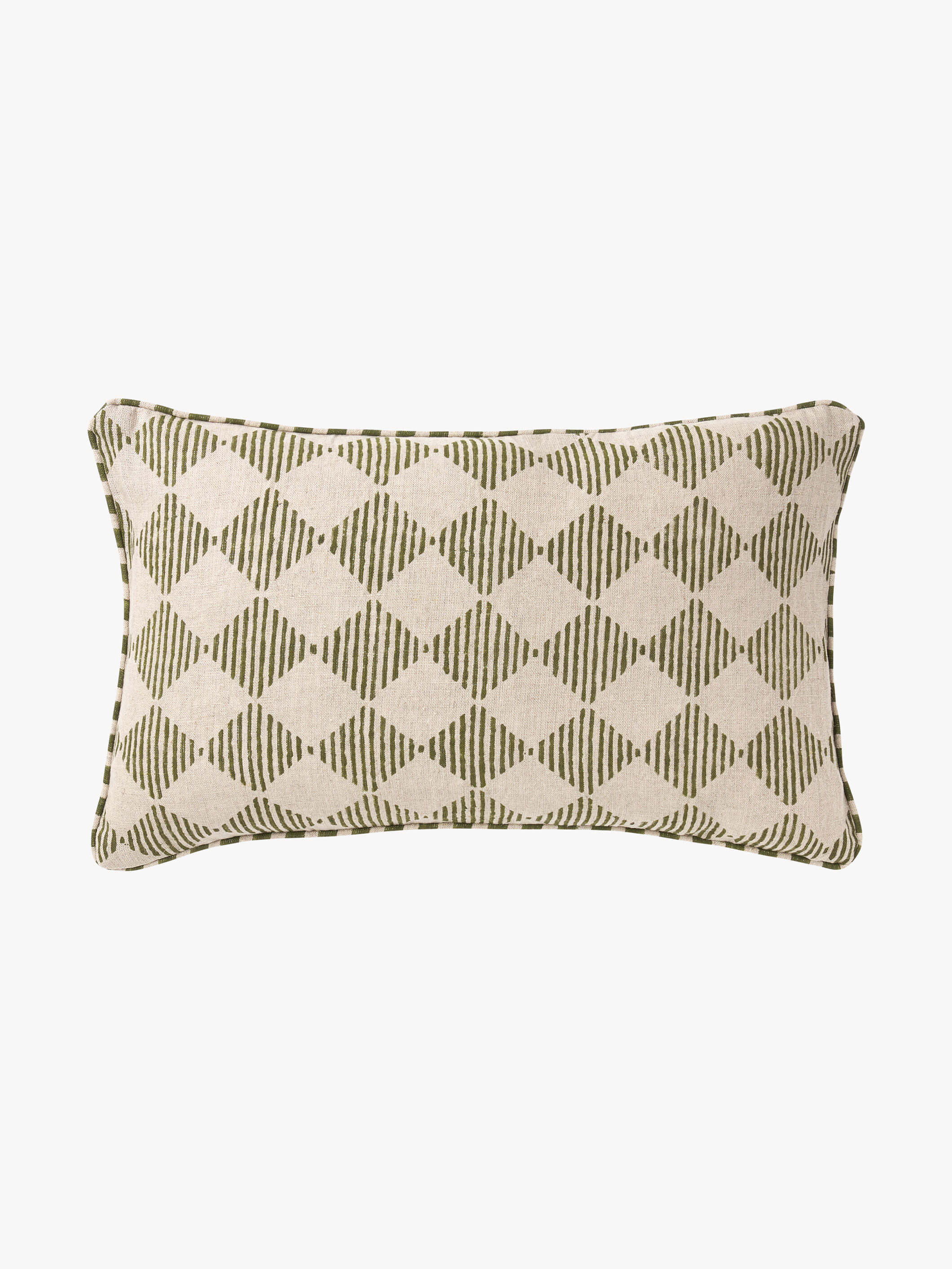 Quinn Olive Reversible Linen Cushion