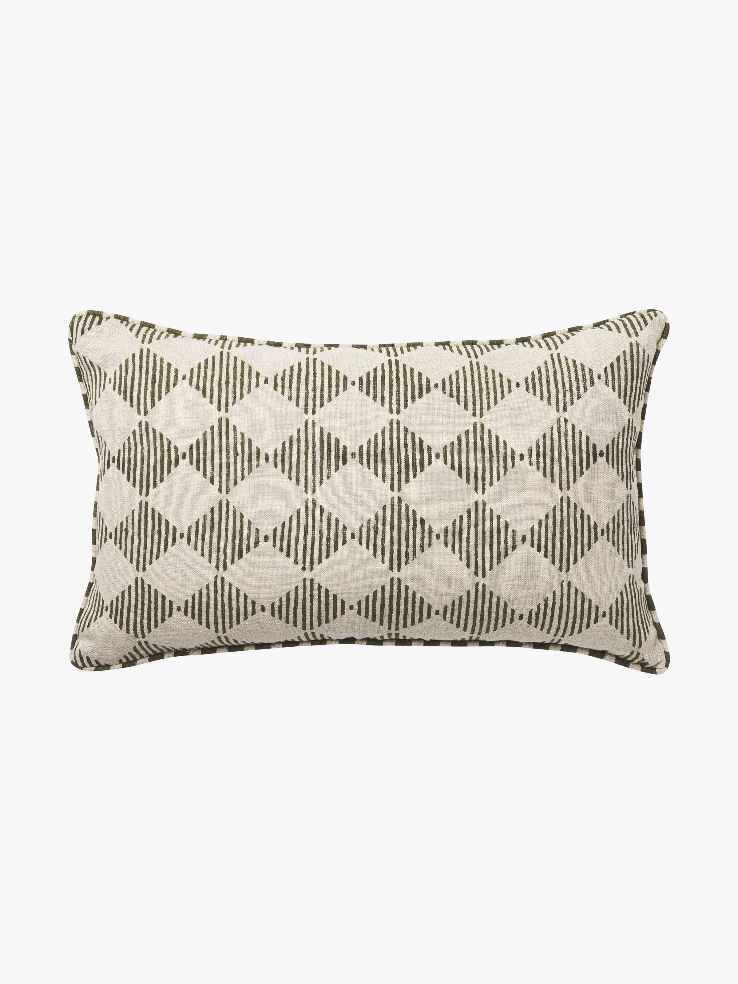 Quinn Olive Reversible Linen Cushion