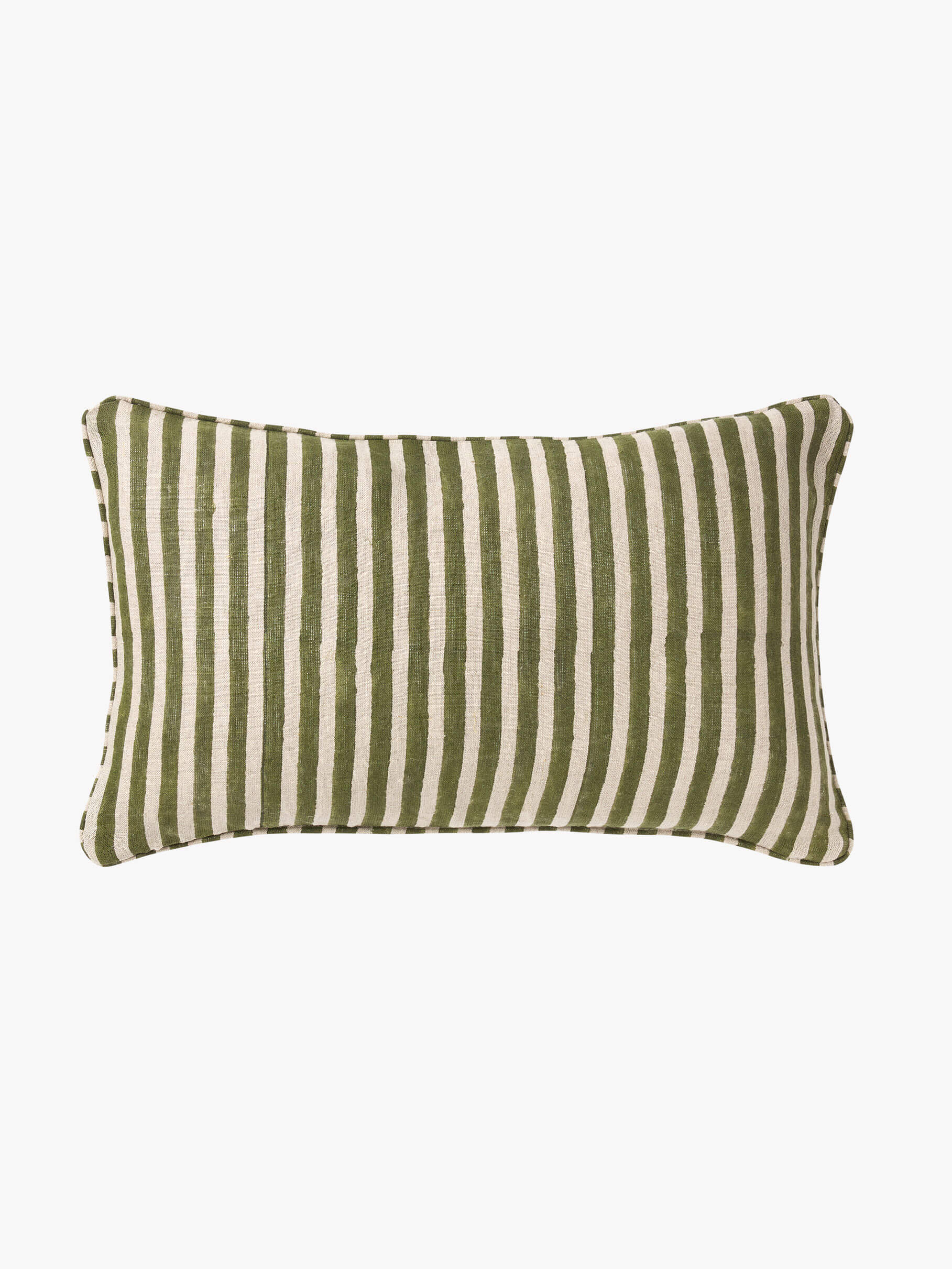 Quinn Olive Reversible Linen Cushion