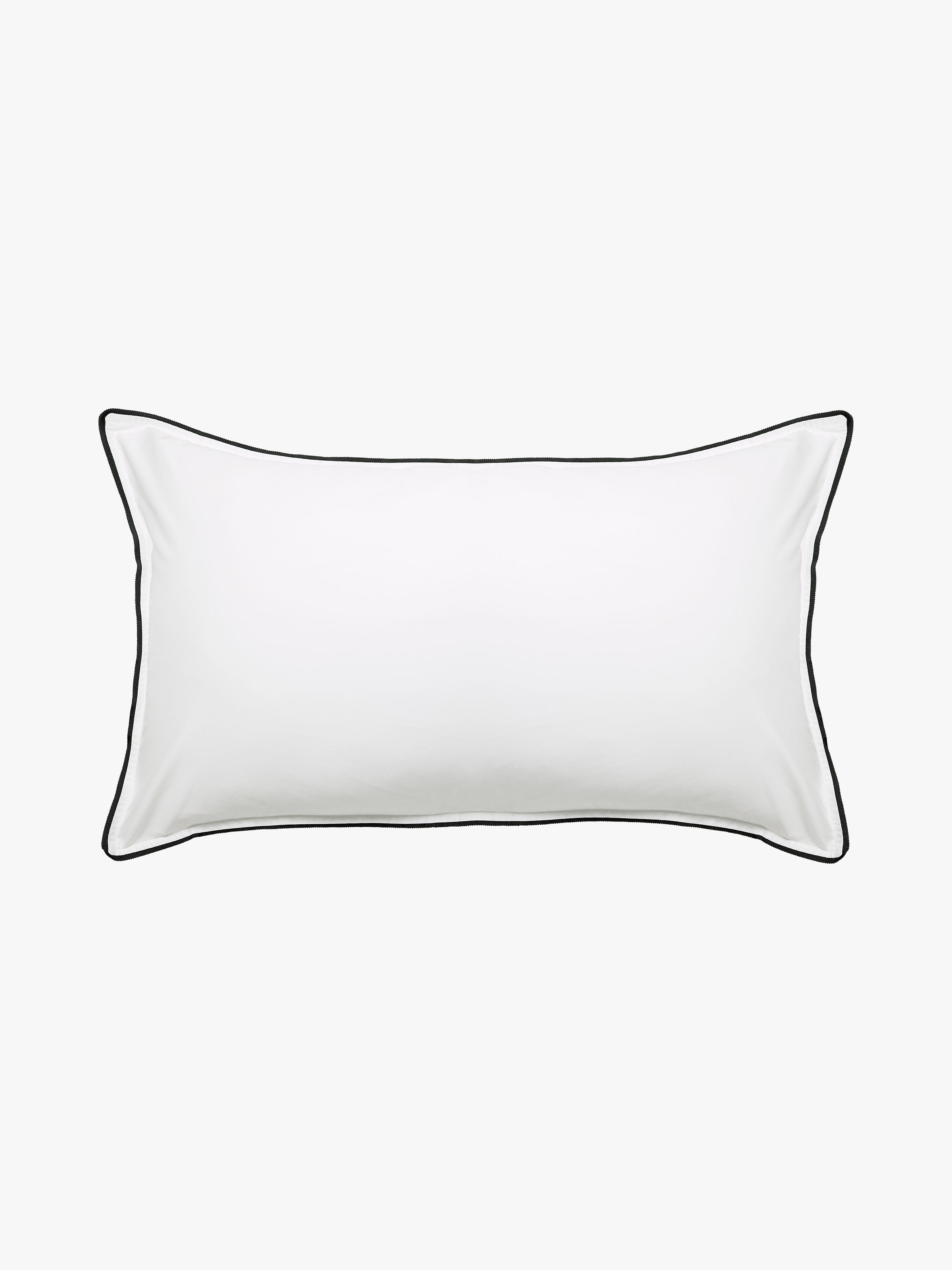 Grosgrain Black Trim Egyptian Cotton Pillowcases