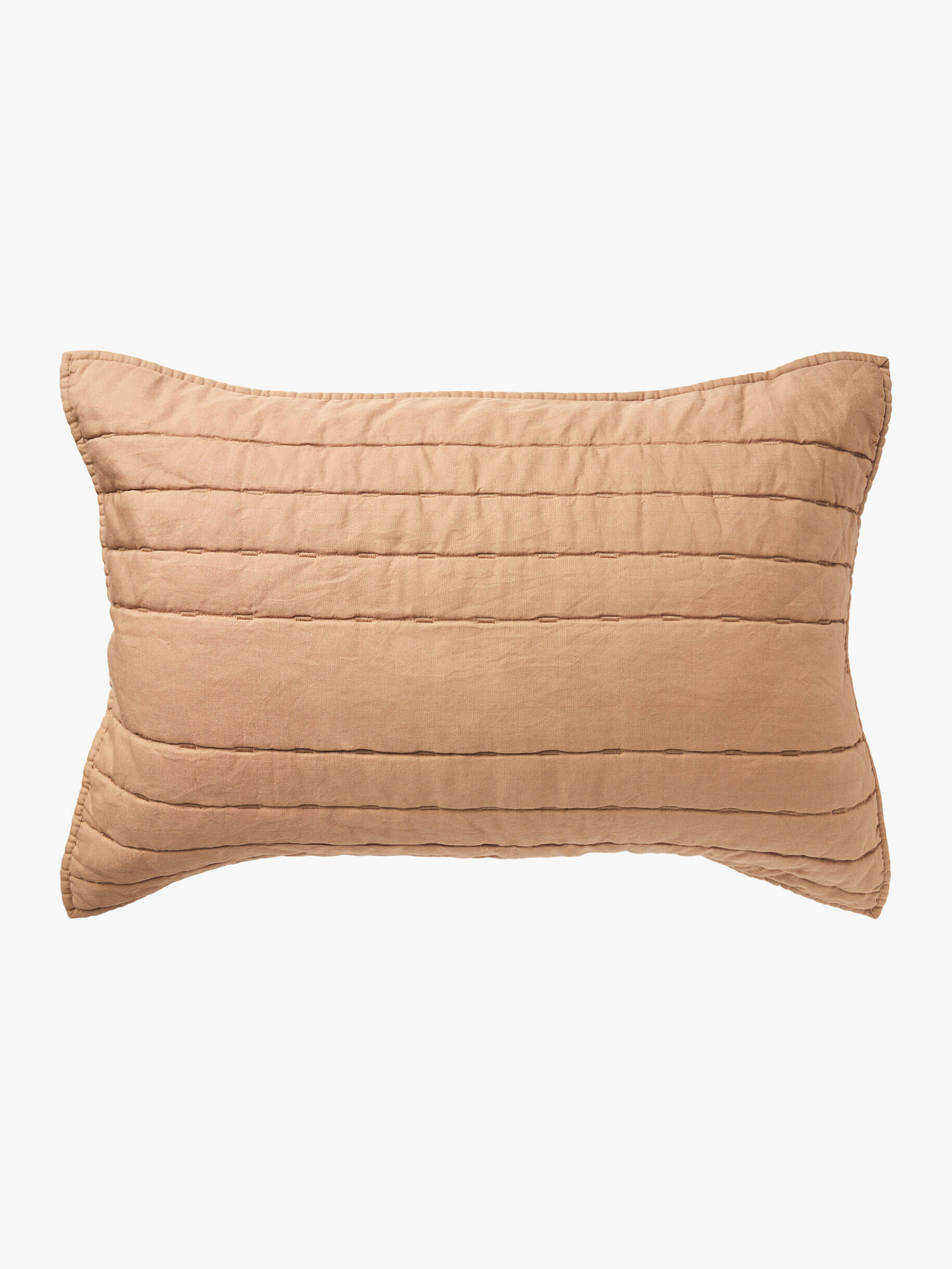 Kemble Caramel Linen & Cotton Quilted Pillowcases
