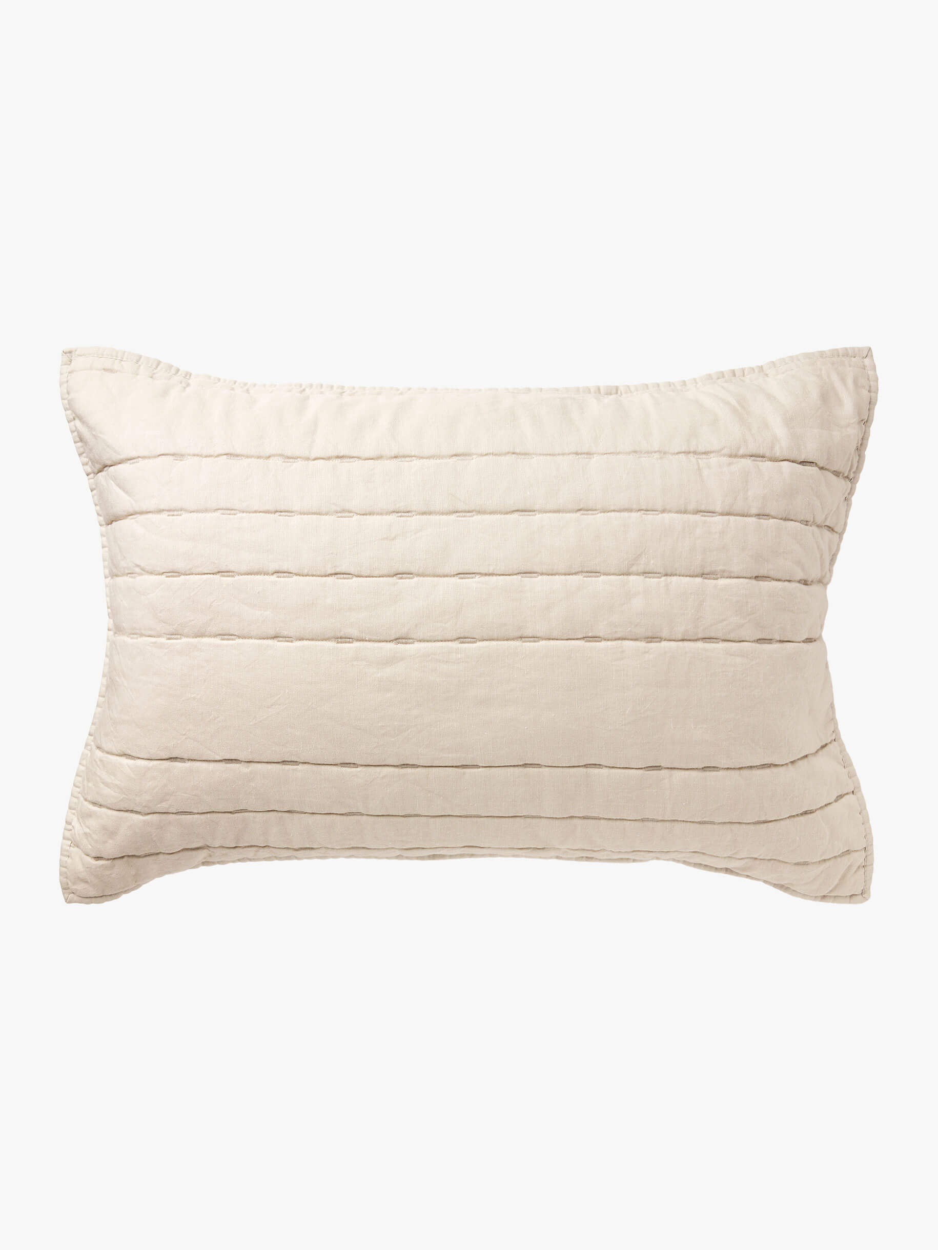 Kemble Oatmeal Linen & Cotton Quilted Pillowcases