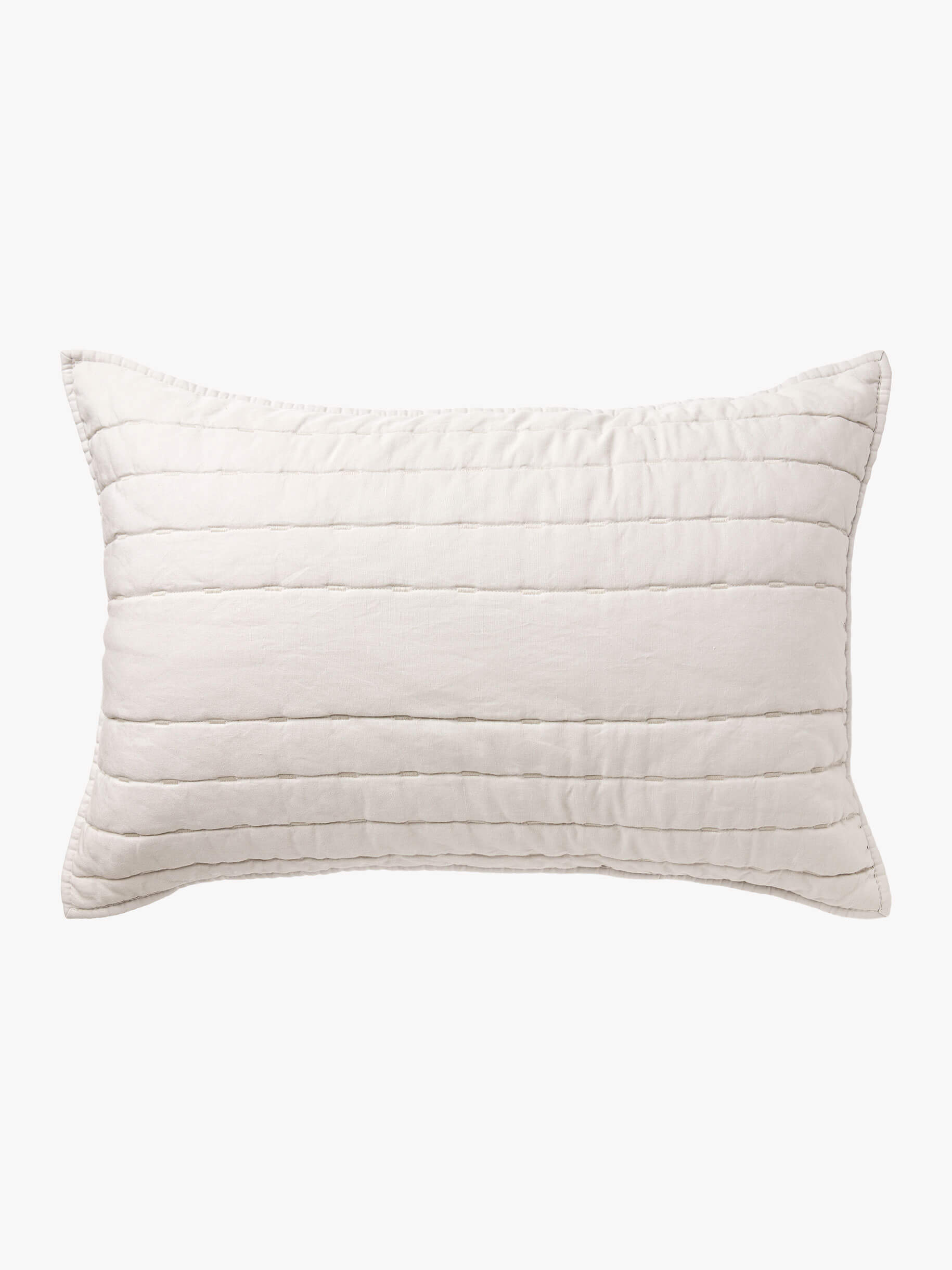Kemble Silver Linen & Cotton Quilted Pillowcases