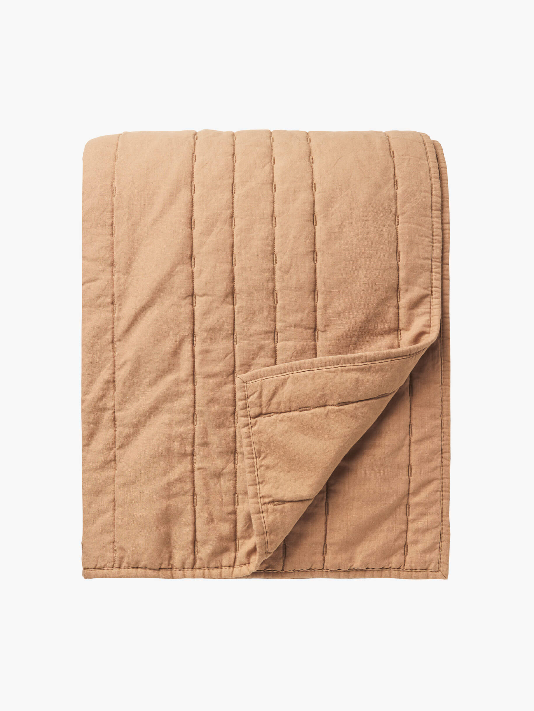 Kemble Caramel Linen & Cotton Quilt