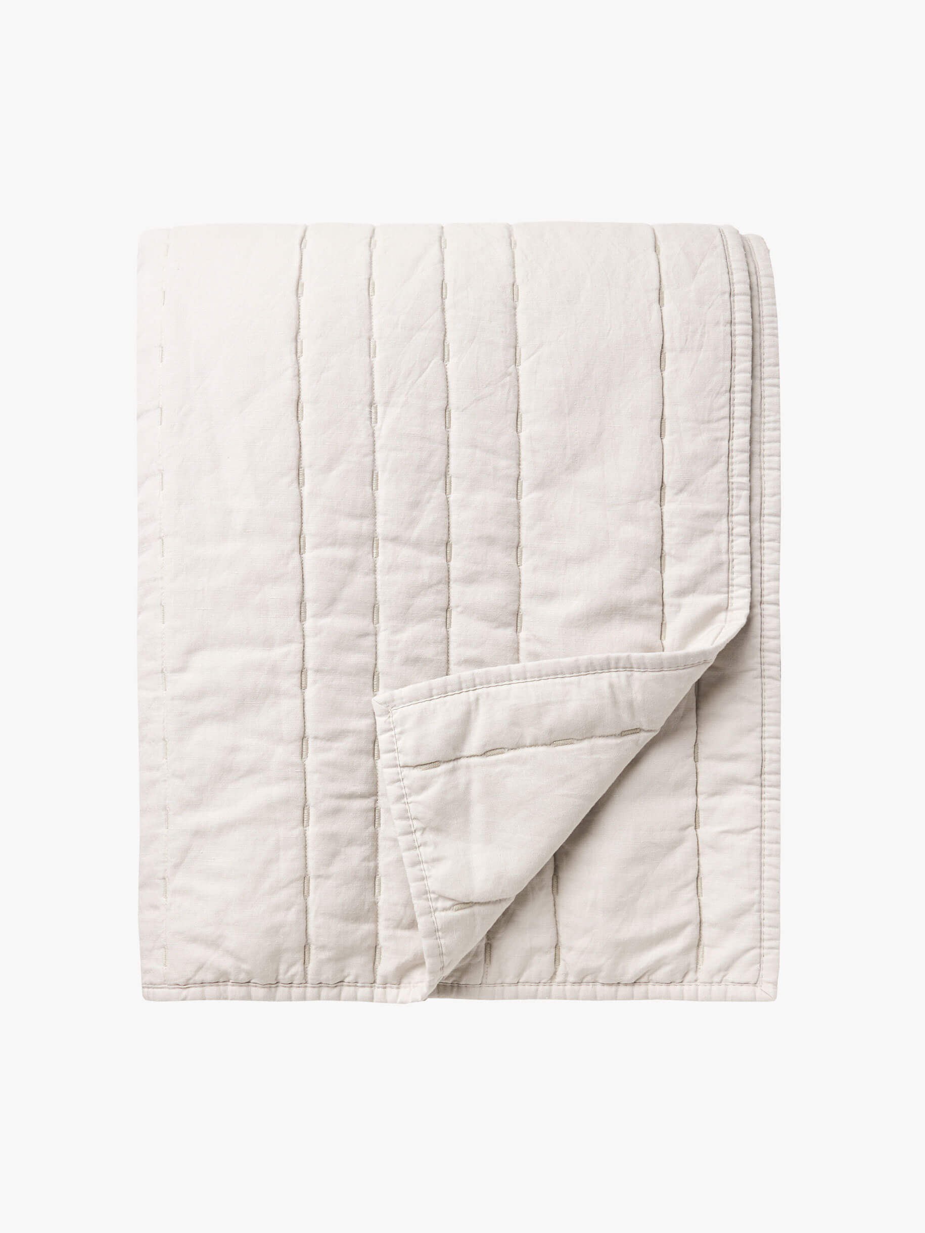 Kemble Silver Linen & Cotton Quilt
