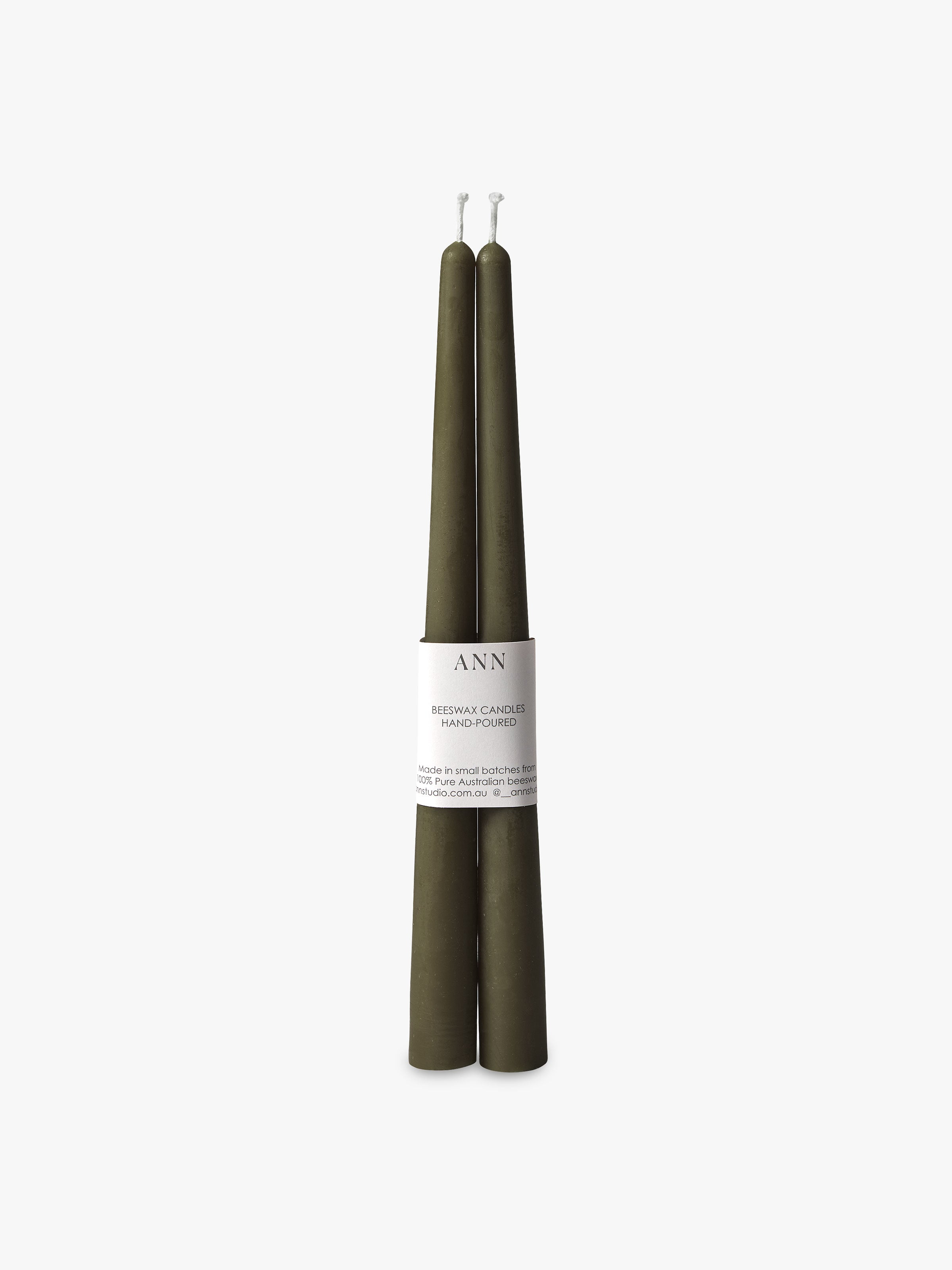 Tapered Candle Pair - Olive