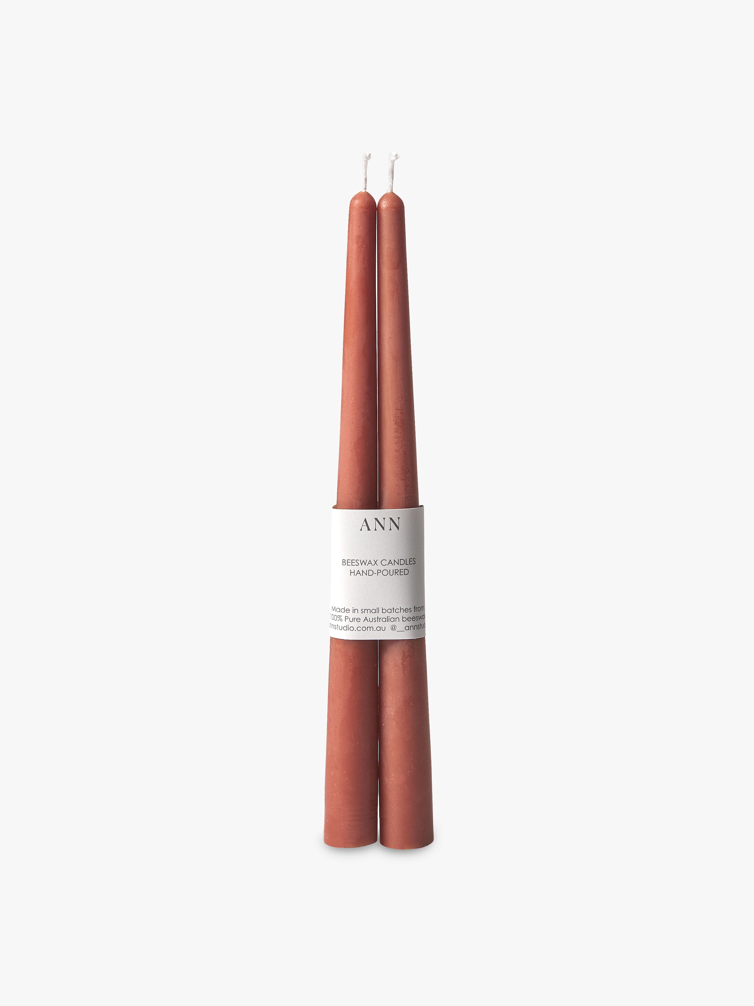 Tapered Candle Pair - Pink Clay