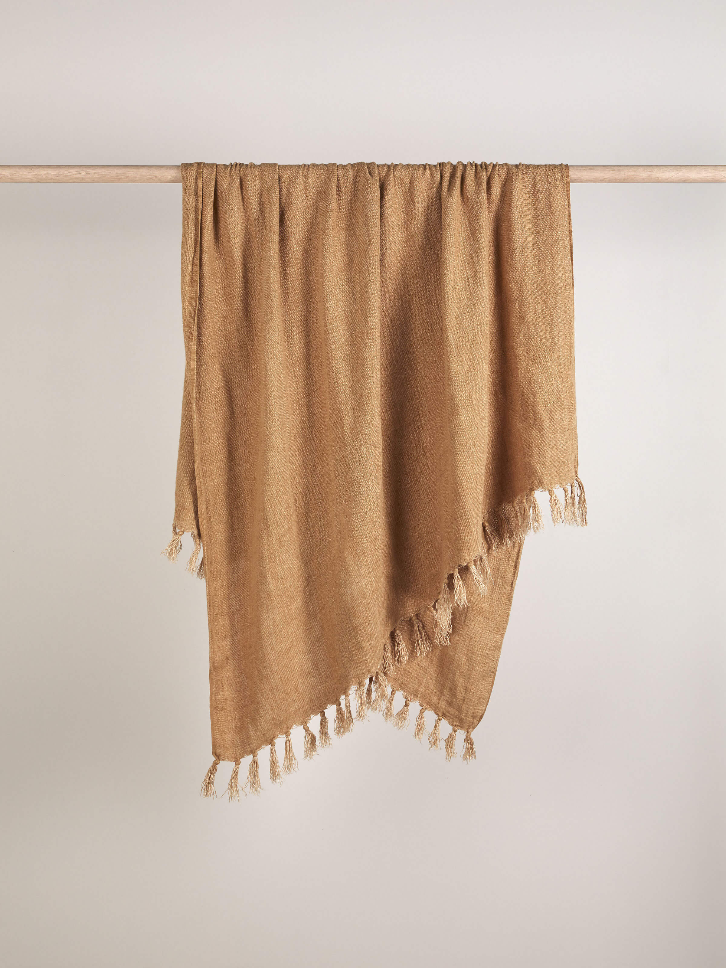 Burton Toffee Heavy Linen Throw