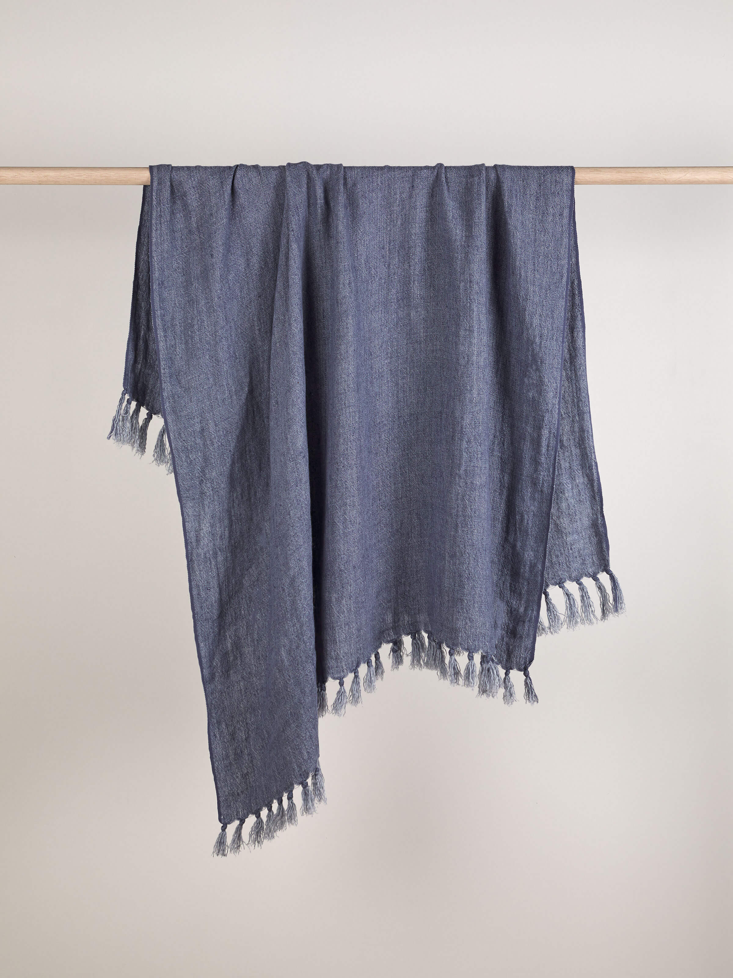 Burton Vintage Blue Heavy Linen Throw