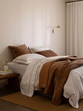 Egyptian Cotton Grosgrain Duvet Set | White