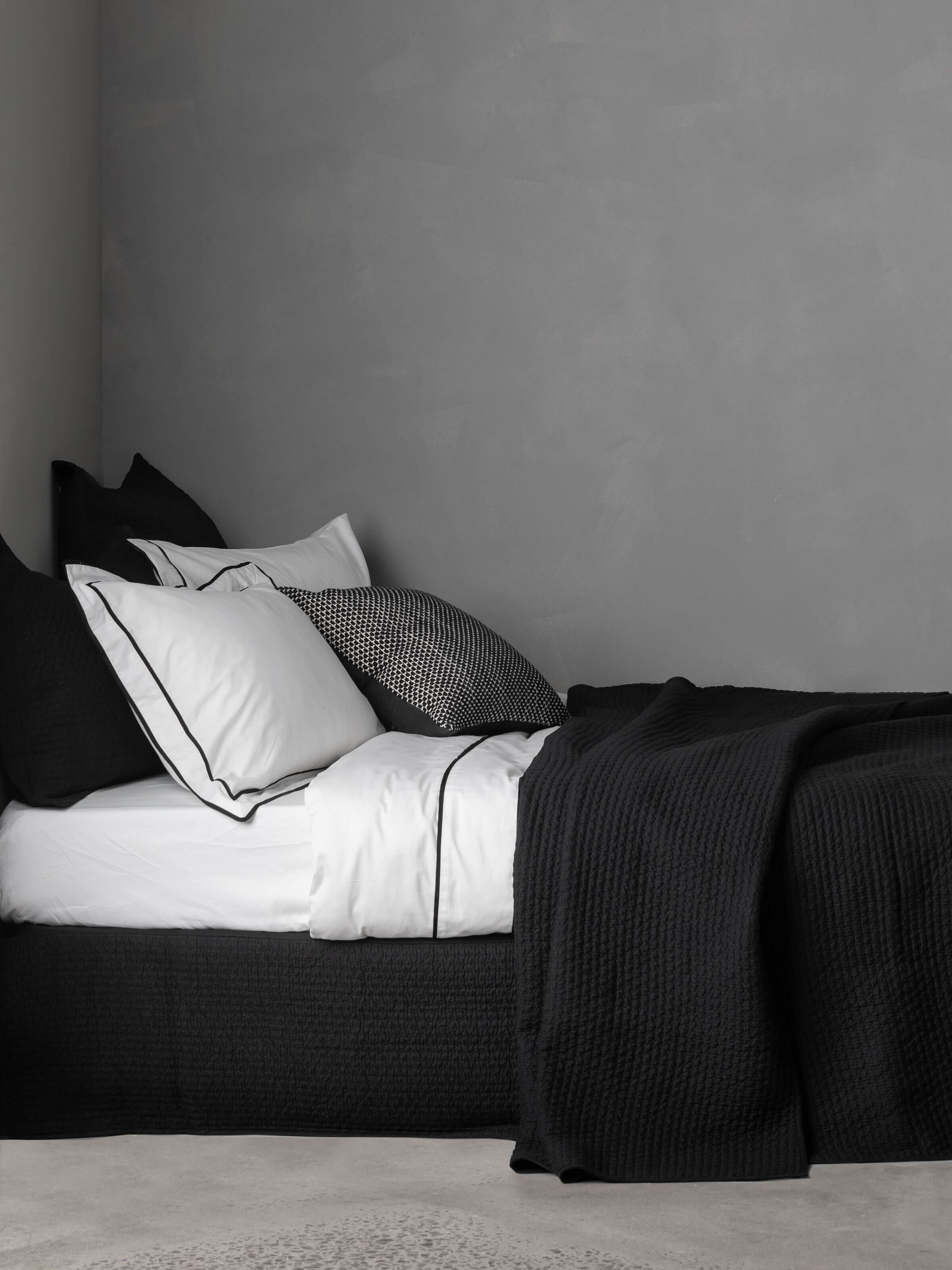 Buy Luxury Bed Linen Online Grosgrain Black Pillowcase