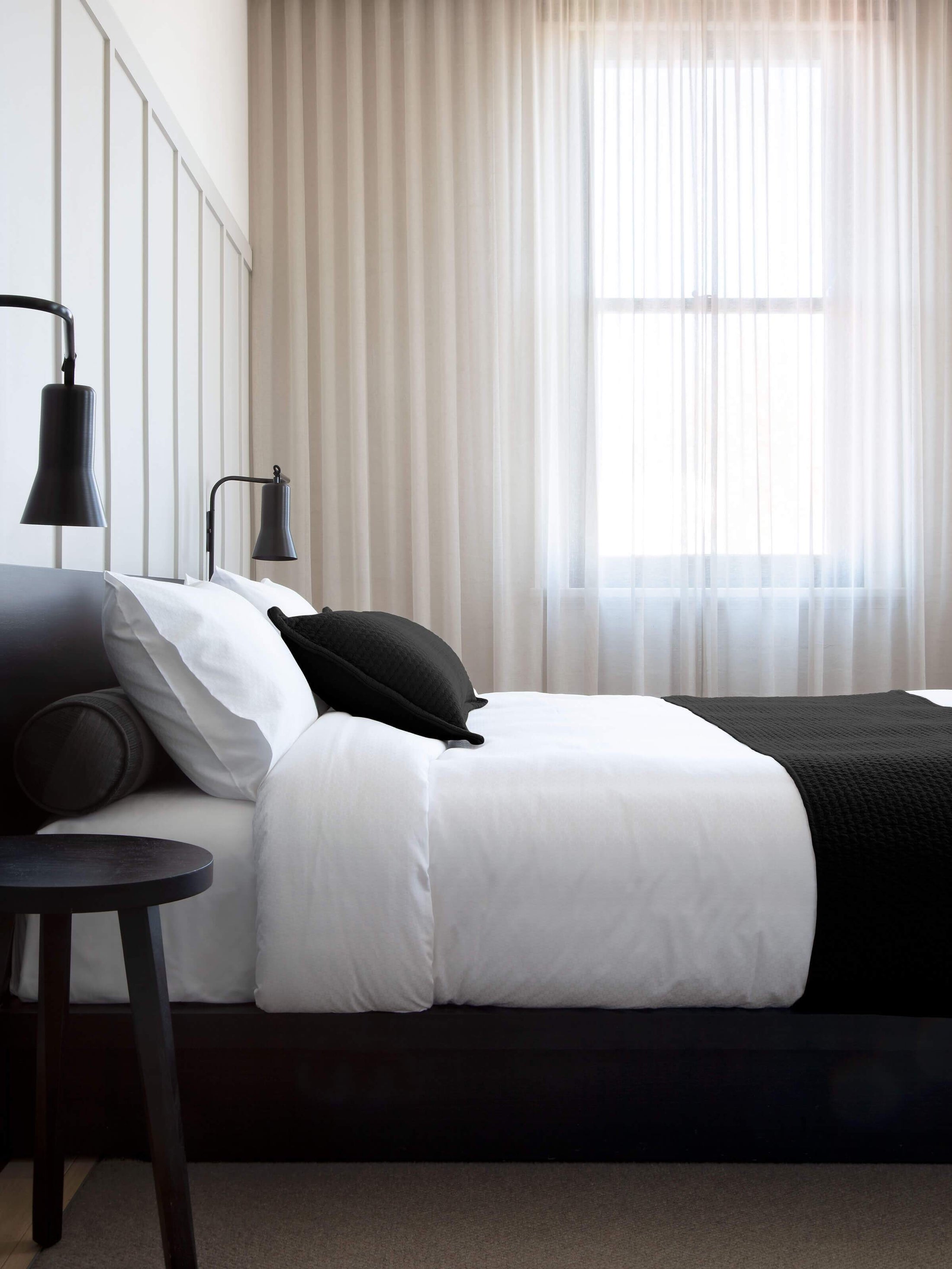 Buy Luxury Pure Cotton Black Bed Runners Online